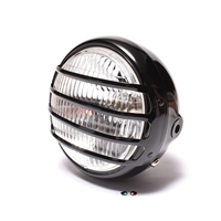 BAD BOI round headlight with integrated GRILL - black