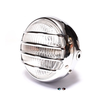 BAD BOI round headlight with integrated GRILL - chrome