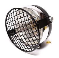 universal 5" moped headlight WITH grill - BLACK