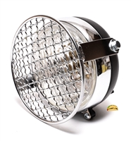 universal 5" moped headlight WITH grill - CHROME