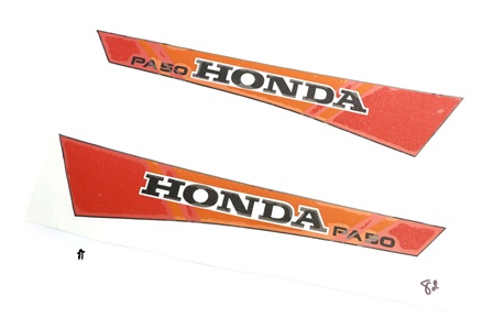 honda HOBBIT tank decal set - 1982 black/orange/red