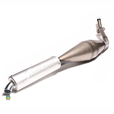 SIMONINI honda hobbit pa50 camino longboy performance pipe - clear coat with aluminum baffle