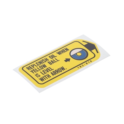 honda yellow mb5 oil fill level sticker
