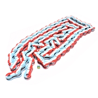 red white and blue 1/8" bicycle chain - 112 links - FRANCE!