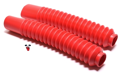 long RED rubber fork dust covers