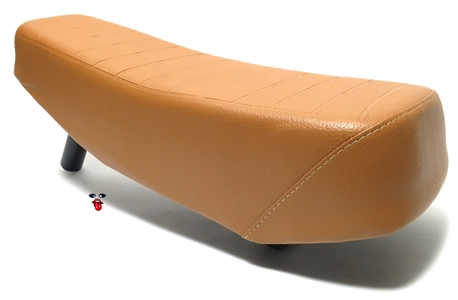 new puch maxi moped long seat with LOW BRACKET - CARAMEL