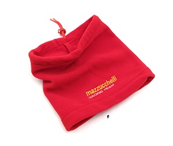 red mazzuchelli neck warmer