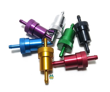 aluminum serviceable fuel filter in many colours!!