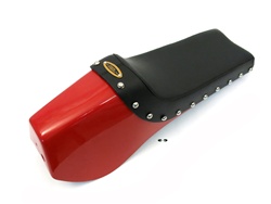 red cafe racer fiberglass seat with studs
