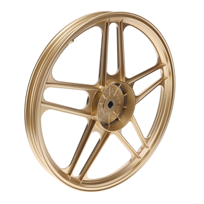 new 17" GOLD honda hobbit pa50 camino 5 star mag wheel - REAR