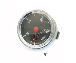 NOS original VDO 40mph speedometer - chrome rim