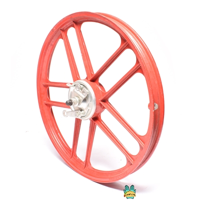 NOS vespa piaggio CIAO front 10 spoke 5 star 17" mag wheel - RED