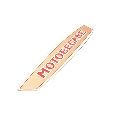 NOS motobecane gold n red tank decal - LEFT