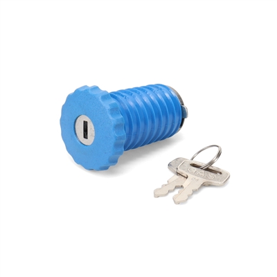 NOS 30mm push-in locking gas cap - blue