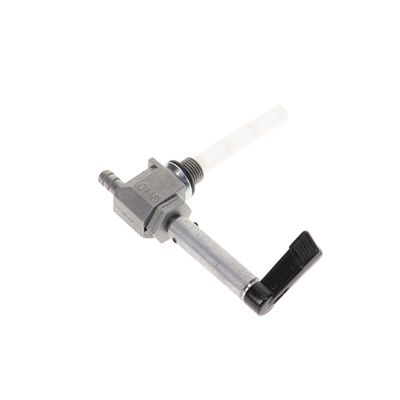 OMG petcock - straight flow black long lever - 10mm thread
