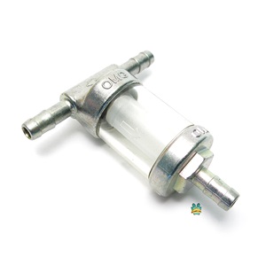 OMG clear chrome fuel filter - 3/16" (5mm) T splitter version