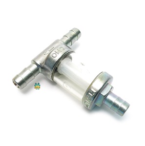 OMG clear chrome fuel filter - 1/4" (6mm) T splitter version