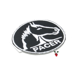 MOPED THREADS pacer logo patch - black n white