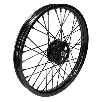 NEW puch 17" drum spoke wheel - black - FRONT