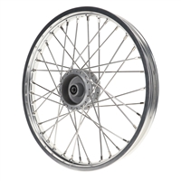 NEW puch DELUXE 17" drum spoke wheel - silver - FRONT