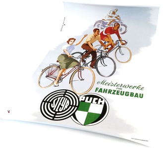 puch bicycles poster - masterpieces in vehicle construction
