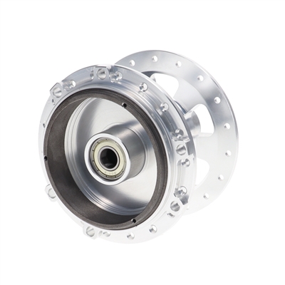 NEW puch CNC aluminum hub - SILVER - rear