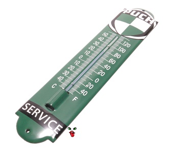 puch green metal thermometer