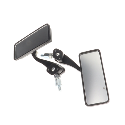 RDR adjustable black rectangle mirror SET