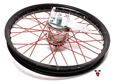 custom 17" puch REAR wheel - black rim - red spokes