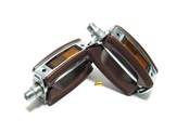 union RUBBER moped reflector pedals - BROWN
