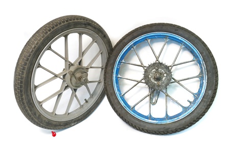 USED 16" snowflake mag wheel set for sachs - grey n blue