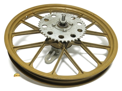 NOS 16" gold 5 star mag wheel w/ SAME SIDE pedal/drive sprocket