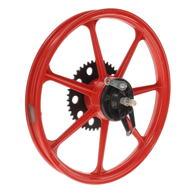 NOS 16" grimeca 7 razze rear mag wheel - RED