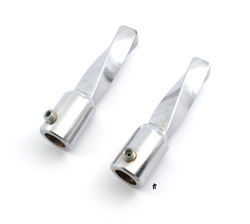 moped pedal shaft foot pegs - twisted chrome