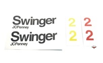 JCPenny SWINGER 2 tank decal set - black w/red & yellow "2"