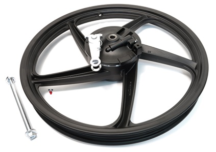 17" black swooshy five star FRONT mag wheel