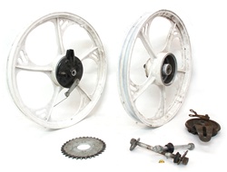 USED tomos 16" mag wheel set - white day trippers