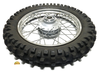 OEM complete tomos MC80 14" rear spoke wheel - CHROME rim