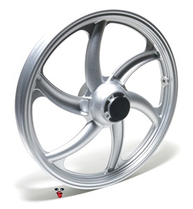 OEM original tomos 16" rear 6 star mag wheel - silver