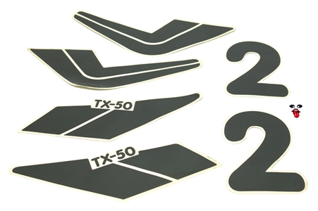 tomos OEM decal set for TX50 super tom - BLACK