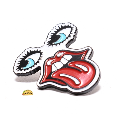 treat FACE pin - white/black