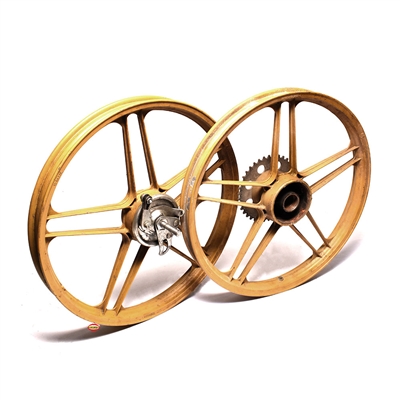 USED five star mag wheels complete set 17" - GOLD