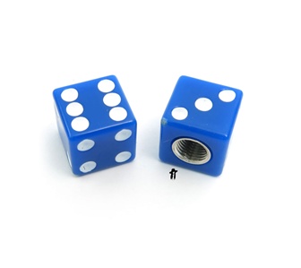 BLUE DICE valve stem caps