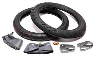 vespa GRANDE tire party pak in 2.50-17 front / 2.50-16 rear