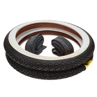 continental white wall tire SET with tubes - 2.25-15