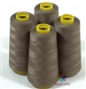 4 Large Cones of Polyester thread in Khaki with 3000 yards each