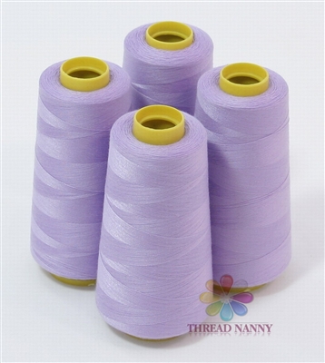 4 Large Cones of Polyester thread in Lilac with 3000 yards each