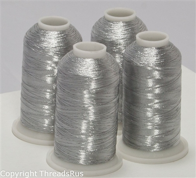 Silver Metallic Embroidery Thread Spools from ThreadNanny