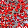 HotFix Rhinestones Crystals - 6mm/30ss CZECH Quality 2gross (288 pcs), Red Color