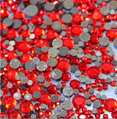 HotFix Rhinestones Crystals - 6mm/30ss CZECH Quality 2gross (288 pcs), Red Color
